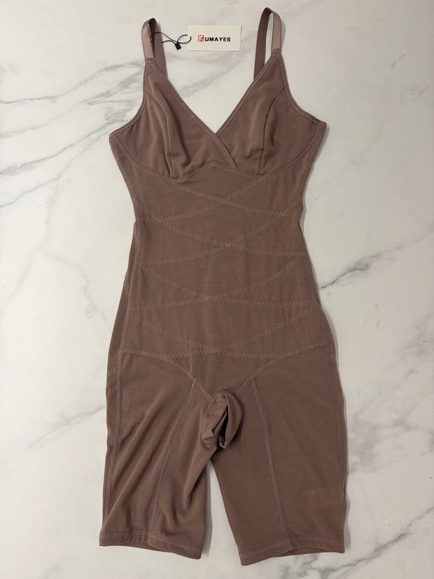 Kumayes Women Scoop Neck Full Body Shaper Jumpers Overall Sleepwear