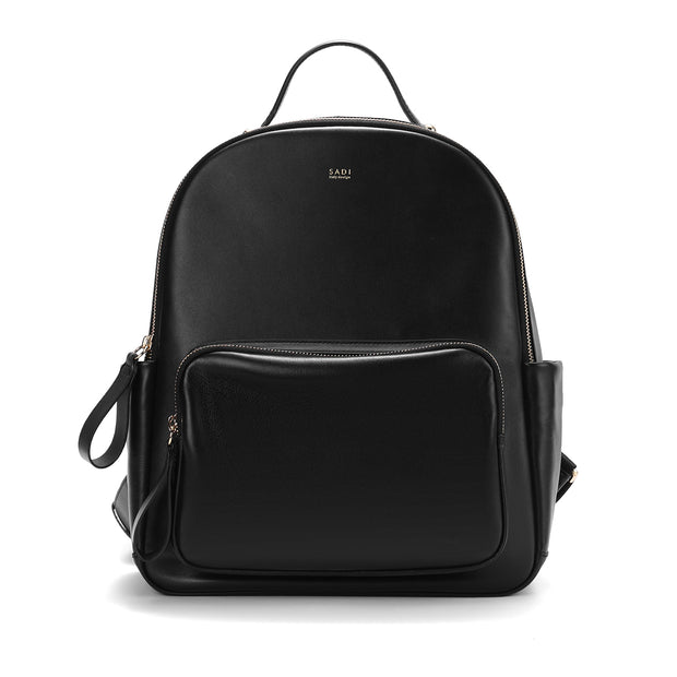 SADI SD Classic Black Leather Backpack | Stylish & Spacious Travel Bag