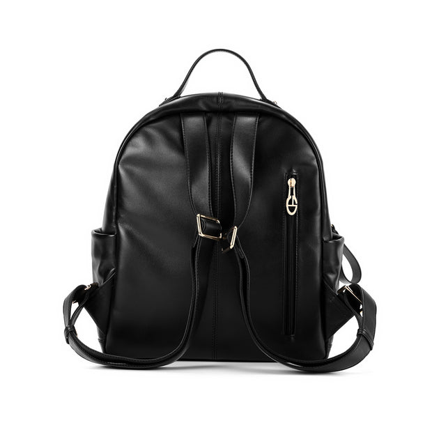 SADI SD Classic Black Leather Backpack | Stylish & Spacious Travel Bag
