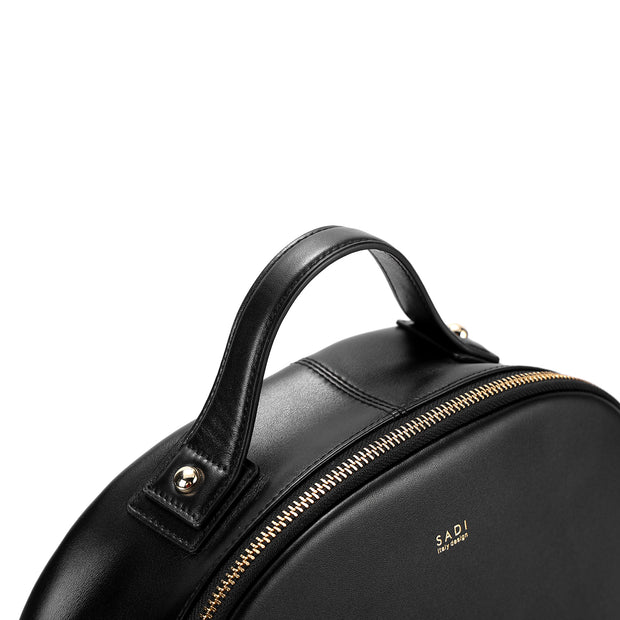 SADI SD Classic Black Leather Backpack | Stylish & Spacious Travel Bag