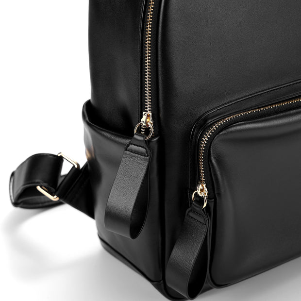 SADI SD Classic Black Leather Backpack | Stylish & Spacious Travel Bag