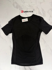 Kumayes Sheer Mesh Short-Sleeve Top - Stylish & Breathable T-Shirt