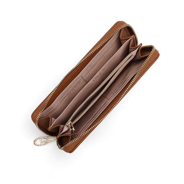 SADI SD Elegant Monogram Zip-Around Wallet | Stylish & Spacious Women’s Clutch