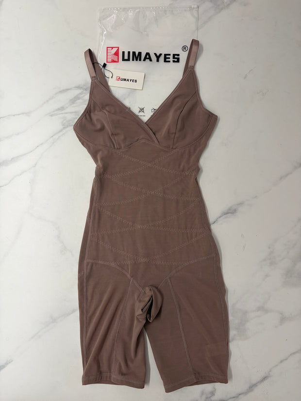 Kumayes Women Scoop Neck Full Body Shaper Jumpers Overall Sleepwear