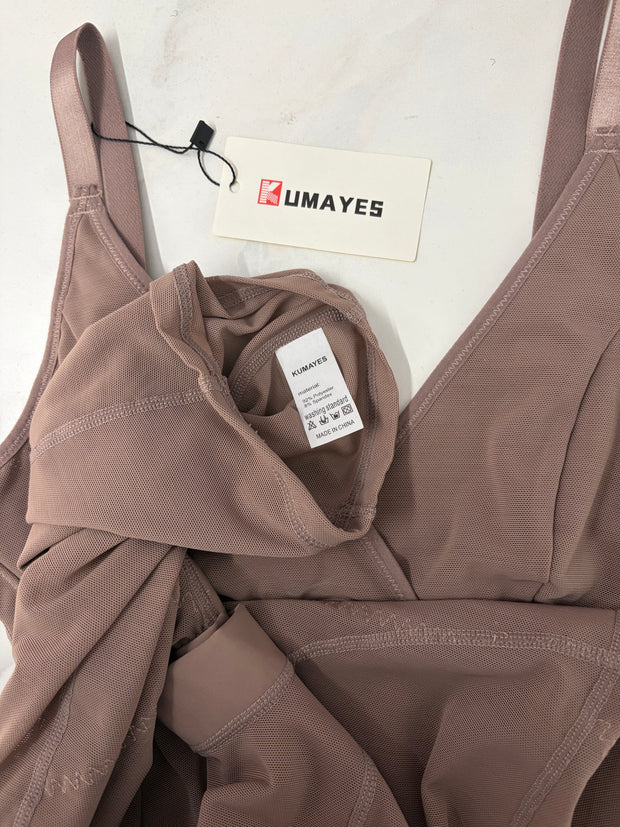 Kumayes Women Scoop Neck Full Body Shaper Jumpers Overall Sleepwear