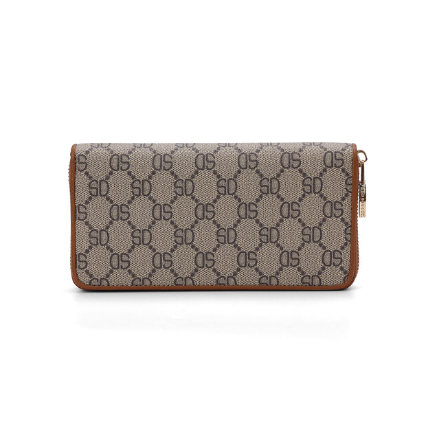 SADI SD Elegant Monogram Zip-Around Wallet | Stylish & Spacious Women’s Clutch