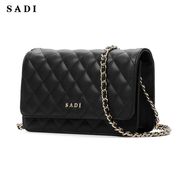 SADI SD Women Quilted Shoulder Bag Medium Chain Purse Trendy Ladies Handbag PU Leather Pocketbooks