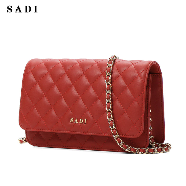 SADI SD Women Quilted Shoulder Bag Medium Chain Purse Trendy Ladies Handbag PU Leather Pocketbooks