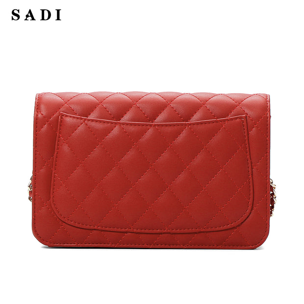 SADI SD Women Quilted Shoulder Bag Medium Chain Purse Trendy Ladies Handbag PU Leather Pocketbooks