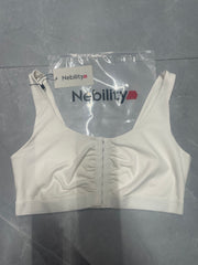 Nebility Full Cup Top Vest with Front-Zipper Wirefree for Women Fitness