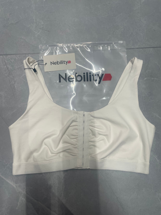 Nebility Full Cup Top Vest with Front-Zipper Wirefree for Women Fitness