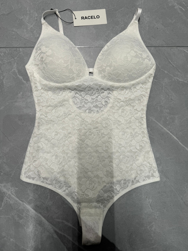 RACELO Versatile White Bodysuit – Elegant Comfort for Every Occasion