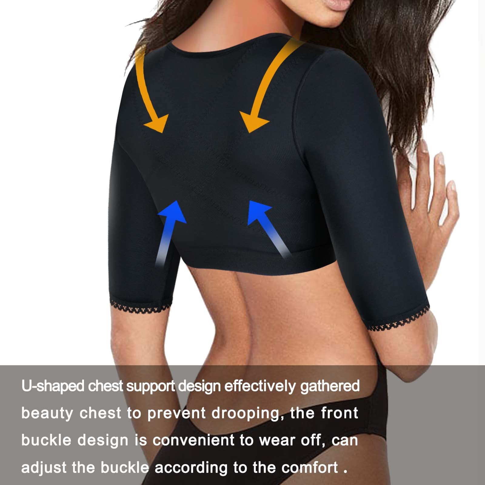 Shaper Tops For Women Arm Compression Post Surgery Front Closure Bra T