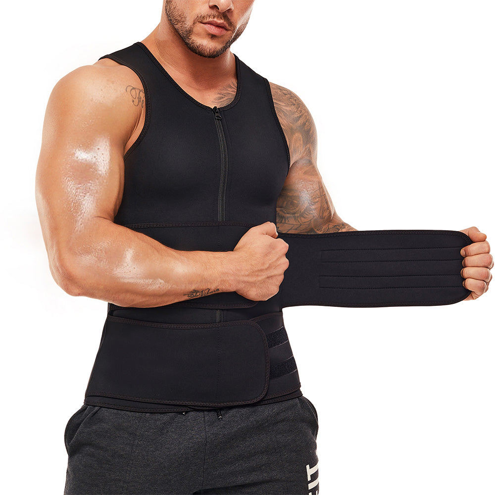 Junlan Sauna Shirt For Men - Sweat Vest Waist Trainer, Sleeveless Workout Shirt, Promotes Sweating